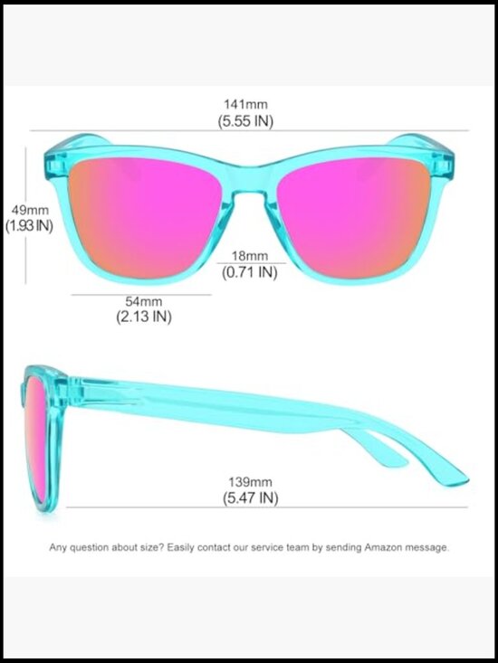 Polarized Sunglasses with UV Protection, Retro Square Frame main image 6